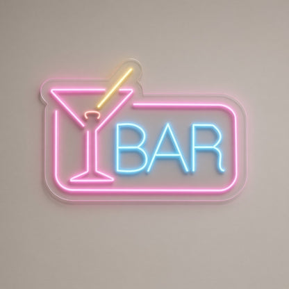 Martini Glass Bar LED Neon Sign - natural light view