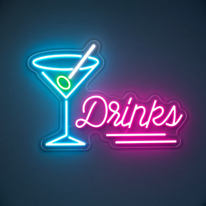 Martini Glass Drinks LED Neon Sign - product hero