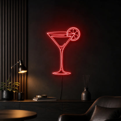 Martini Glass With Citrus Slice LED Neon Sign high-converting product image