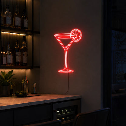Martini Glass With Citrus Slice LED Neon Sign size image