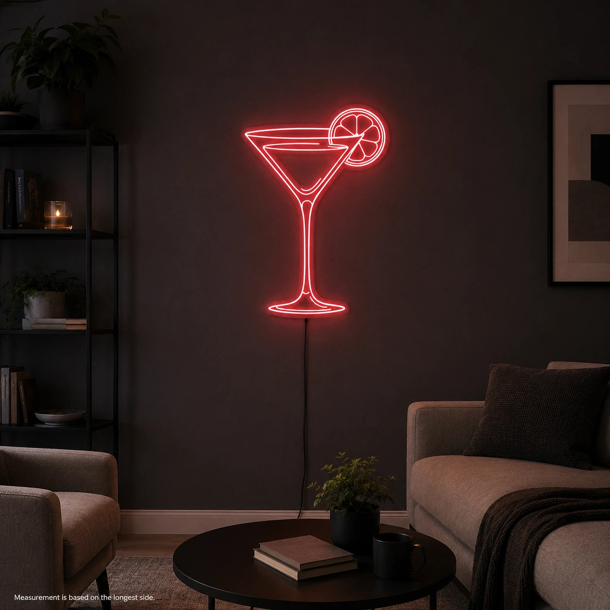 Martini Glass With Citrus Slice LED Neon Sign color grid