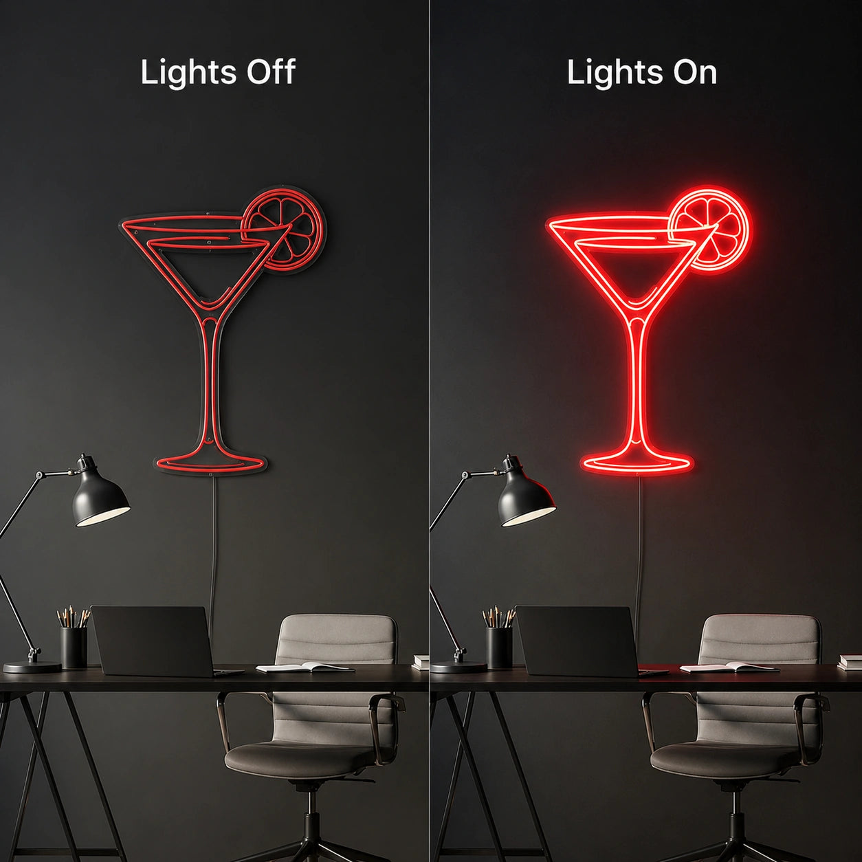 Martini Glass With Citrus Slice LED Neon Sign main product image