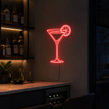 Martini Glass With Citrus Slice LED Neon Sign - Shineneon