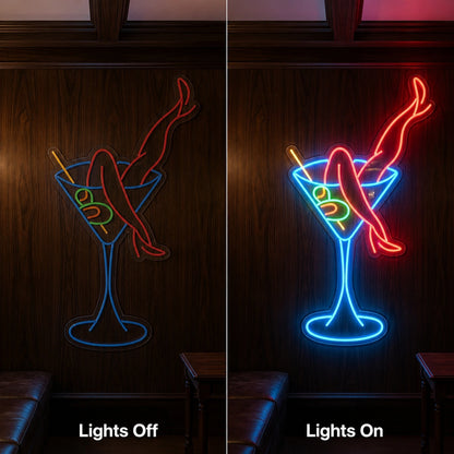 Martini Glass With Crossed Legs LED Neon Sign main product image