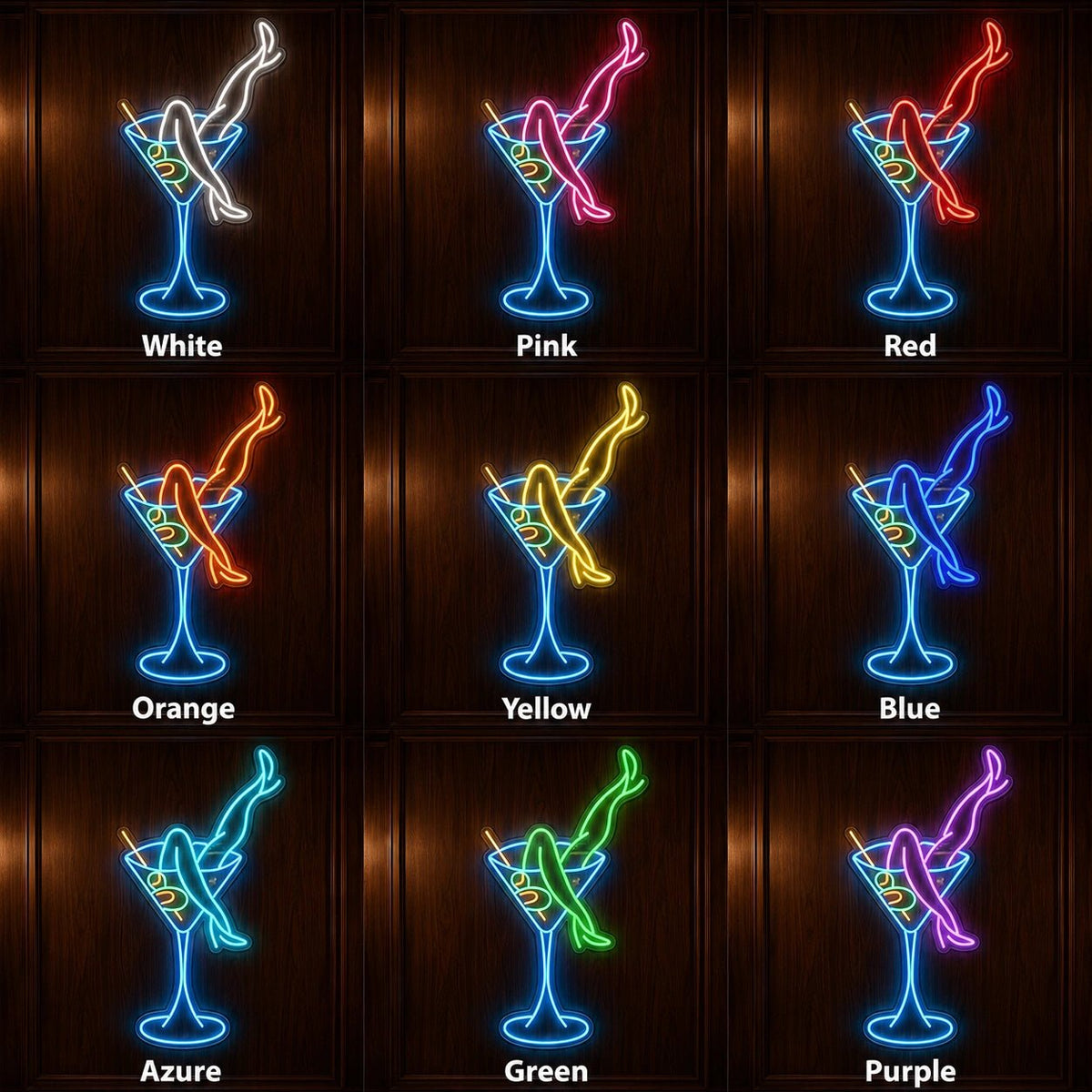 Martini Glass With Crossed Legs LED Neon Sign - Shineneon
