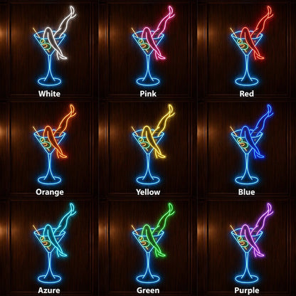 Martini Glass With Crossed Legs LED Neon Sign - Shineneon