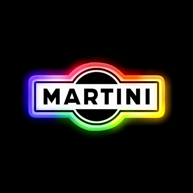 Martini Logo Simple Cocktail Bar Decor Led Neon Sign Rgb Color - LED neon sign close-up detail