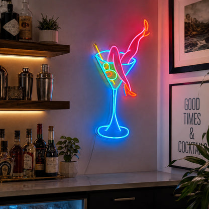 Martini Lounge Dancer Neon Sign LED Neon Sign real lifestyle scene