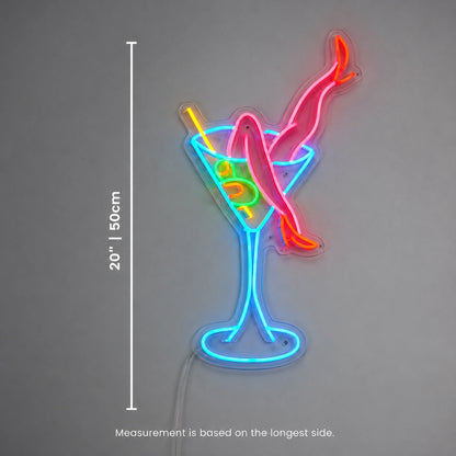 Martini Lounge Dancer Neon Sign LED Neon Sign size image