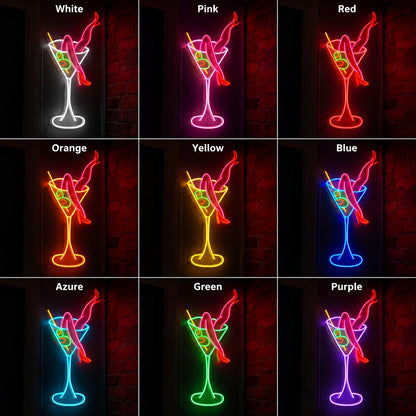 Martini Lounge Dancer Neon Sign LED Neon Sign color grid