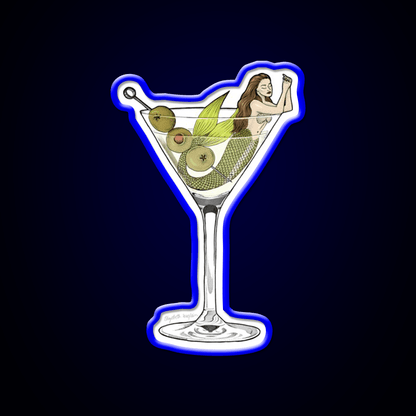 Martini Mermaid Cocktail Bar Decor Led Neon Sign Rgb Color - Shineneon