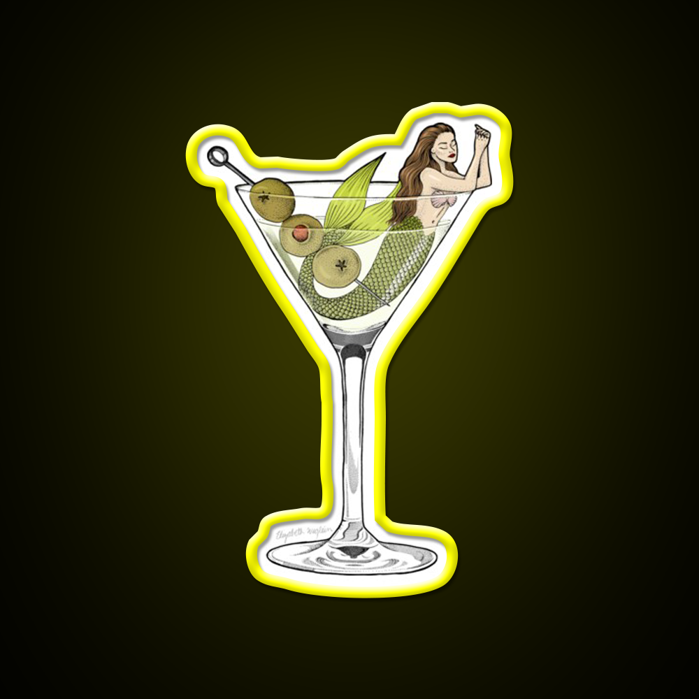 Martini Mermaid Cocktail Bar Decor Led Neon Sign Rgb Color - LED neon sign view 7