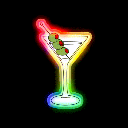 Martini Vodka Vodka Cocktail Bar Decor Led Neon Sign Rgb Color - LED neon sign close-up detail
