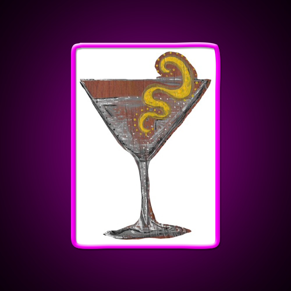 Martini White Background Cocktail Bar Decor Led Neon Sign Rgb Color - Neon sign mounted on wall in room
