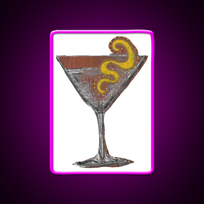 Martini White Background Cocktail Bar Decor Led Neon Sign Rgb Color - Neon sign mounted on wall in room