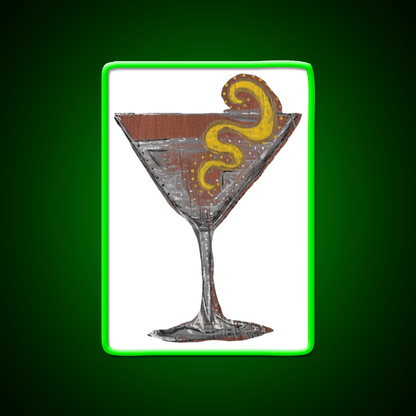 Martini White Background Cocktail Bar Decor Led Neon Sign Rgb Color - Shineneon