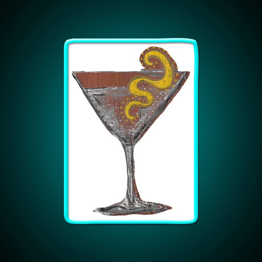 Martini White Background Cocktail Bar Decor Led Neon Sign Rgb Color - Shineneon