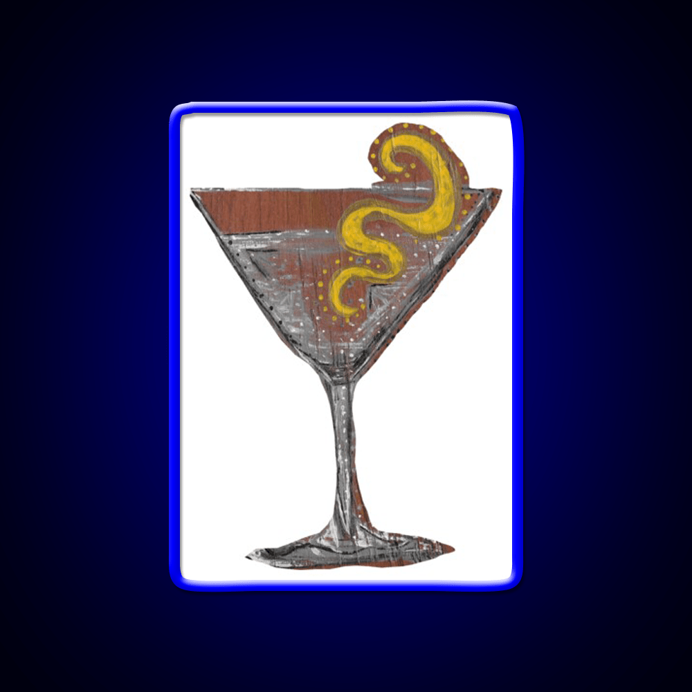 Martini White Background Cocktail Bar Decor Led Neon Sign Rgb Color - Shineneon