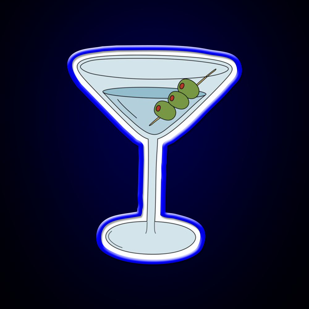 Martini With Olives Cocktail Bar Decor Led Neon Sign Rgb Color - LED neon sign view 5