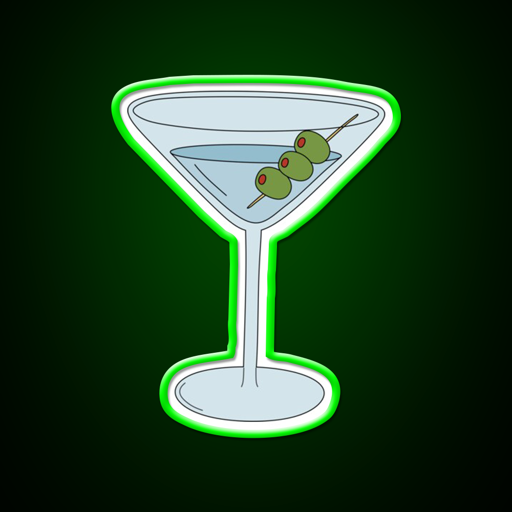Martini With Olives Cocktail Bar Decor Led Neon Sign Rgb Color - LED neon sign view 8