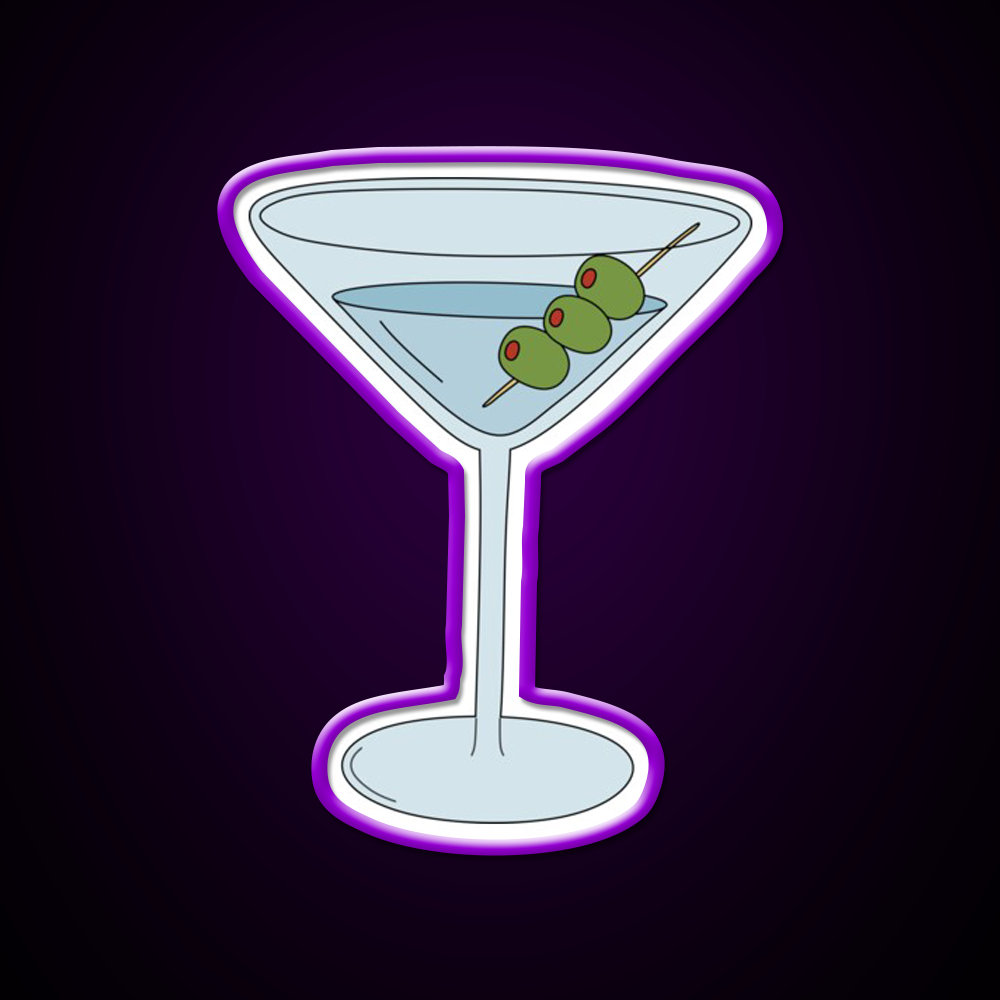 Martini With Olives Cocktail Bar Decor Led Neon Sign Rgb Color - LED neon sign view 9