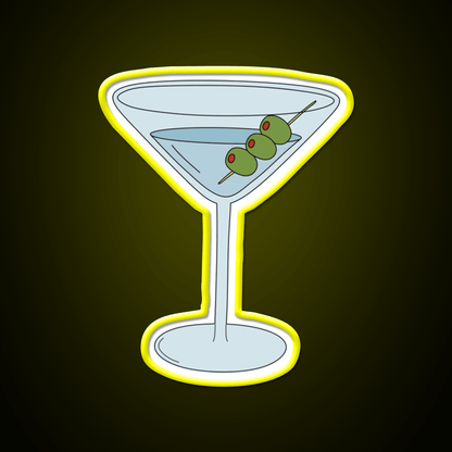 Martini With Olives Cocktail Bar Decor Led Neon Sign Rgb Color - Shineneon