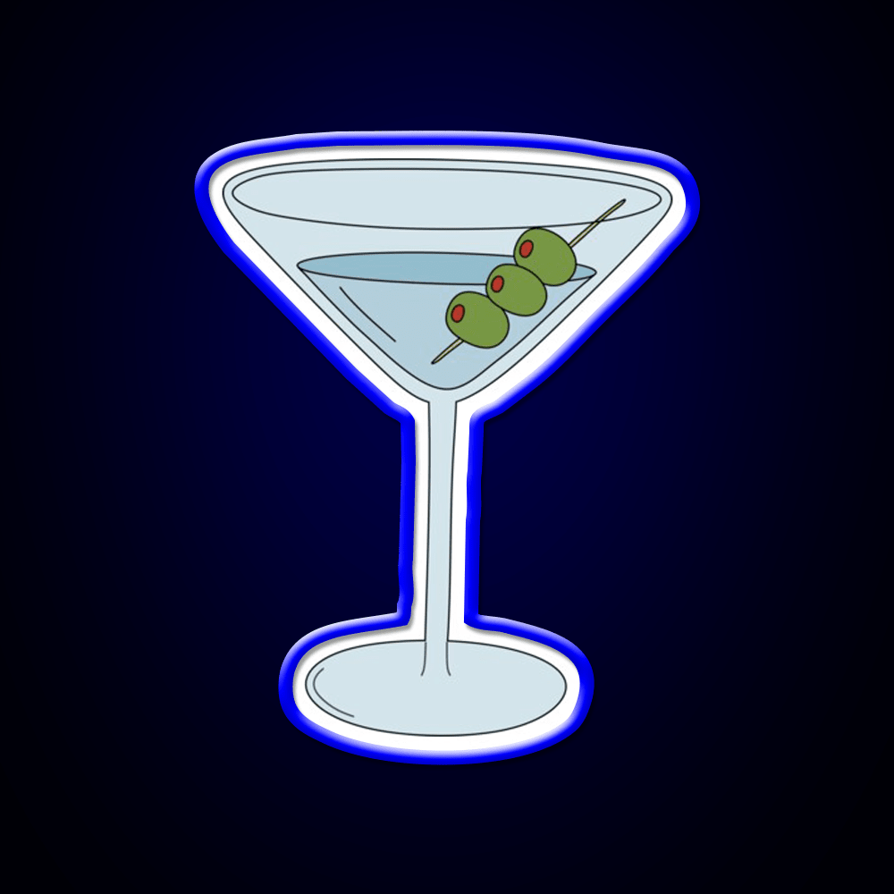 Martini With Olives Cocktail Bar Decor Led Neon Sign Rgb Color - Shineneon