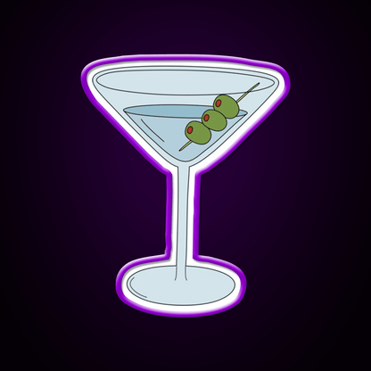 Martini With Olives Cocktail Bar Decor Led Neon Sign Rgb Color - Shineneon