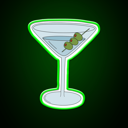 Martini With Olives Cocktail Bar Decor Led Neon Sign Rgb Color - Shineneon