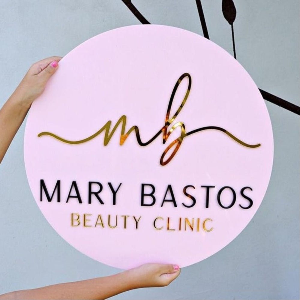 Mary Bastos Beauty Clinic Acrylic Business Logo Sign - Shineneon