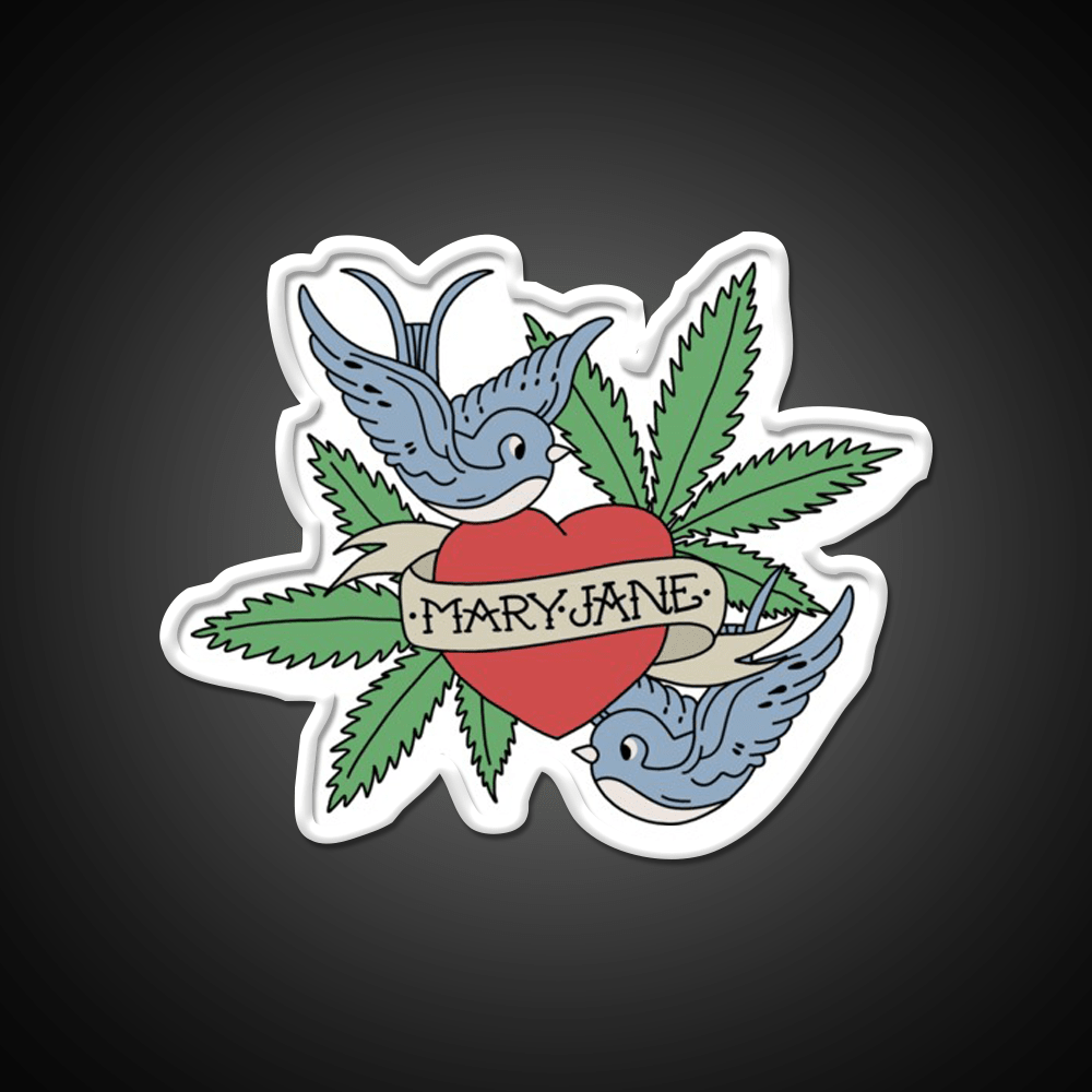 Mary Jane Hemp Inspired Green Leaf Led Neon Sign Rgb Color - Shineneon