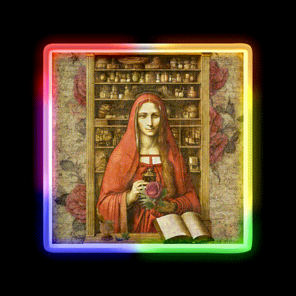 Mary Magdalene Apothecary Hemp Inspired Green Leaf Led Neon Sign Rgb Color - LED neon sign close-up detail