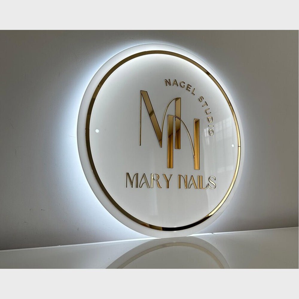 Mary Nails Studio Acrylic Business Logo Sign - Shineneon