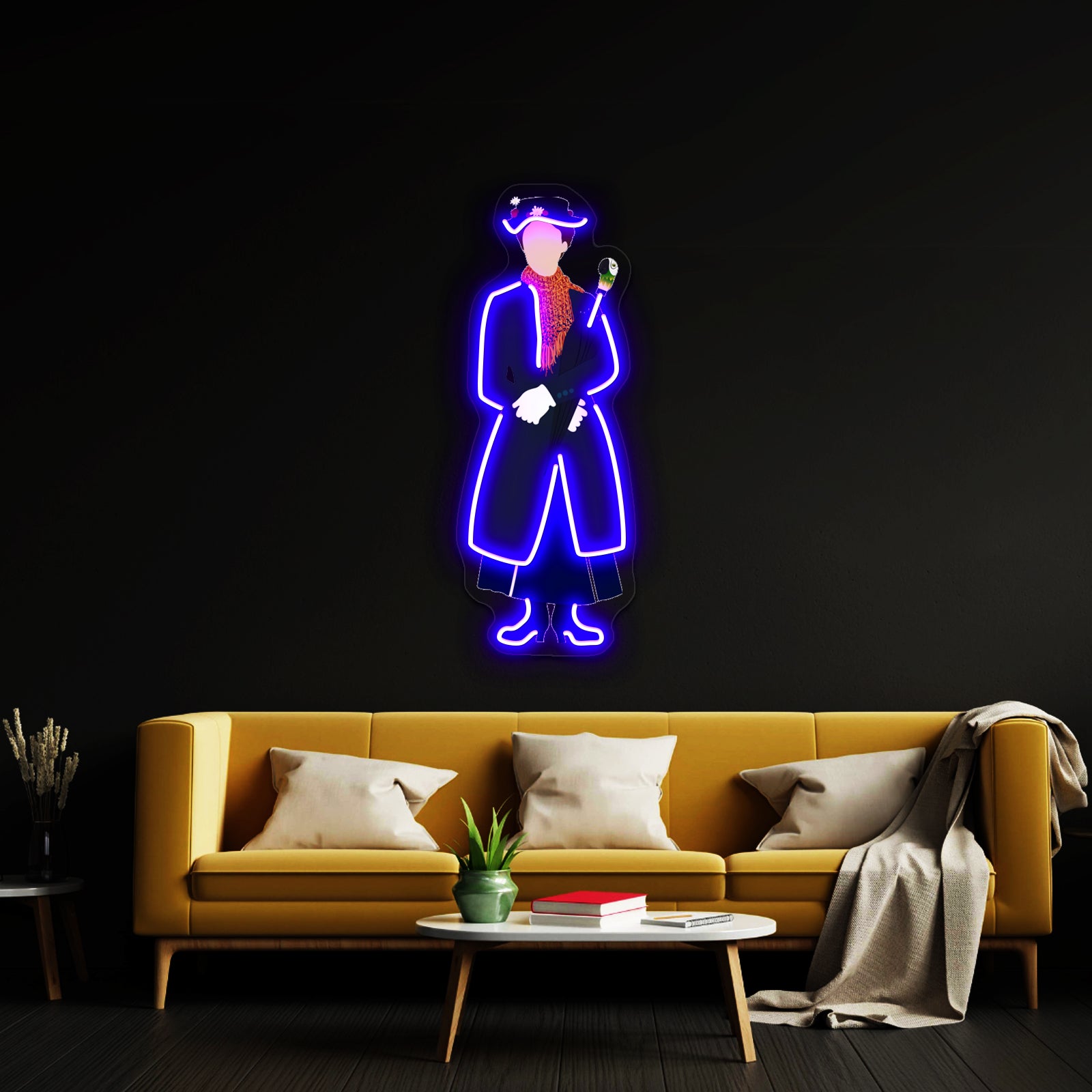 Mary Poppins Iii Artwork Neon Wall Signs - Neon sign mounted on wall in room