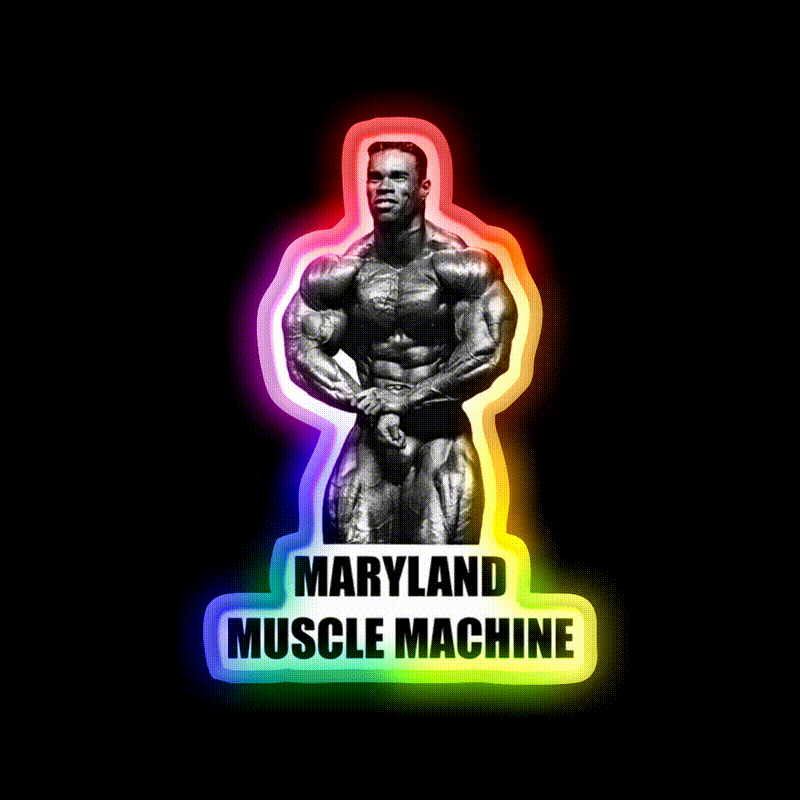 Maryland Muscle Machine Gym Fitness Led Neon Sign Rgb Color - LED neon sign close-up detail