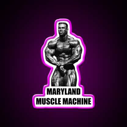 Maryland Muscle Machine Gym Fitness Led Neon Sign Rgb Color - Neon sign mounted on wall in room