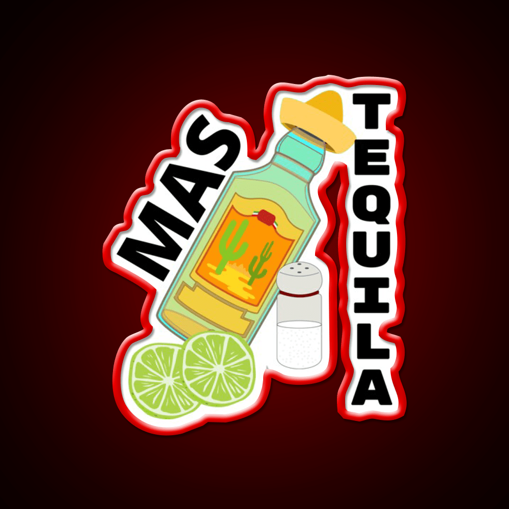 Mas Tequila Party Drink Tequila Led Neon Sign Rgb Color - Shineneon