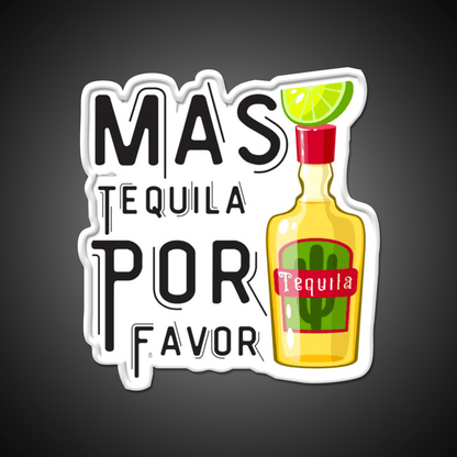 Mas Tequila Por Favor Party Drink Tequila Led Neon Sign Bar Wall Light Rgb Color - Shineneon