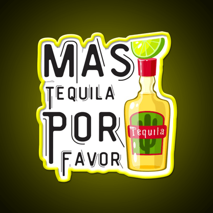 Mas Tequila Por Favor Party Drink Tequila Led Neon Sign Bar Wall Light Rgb Color - Shineneon
