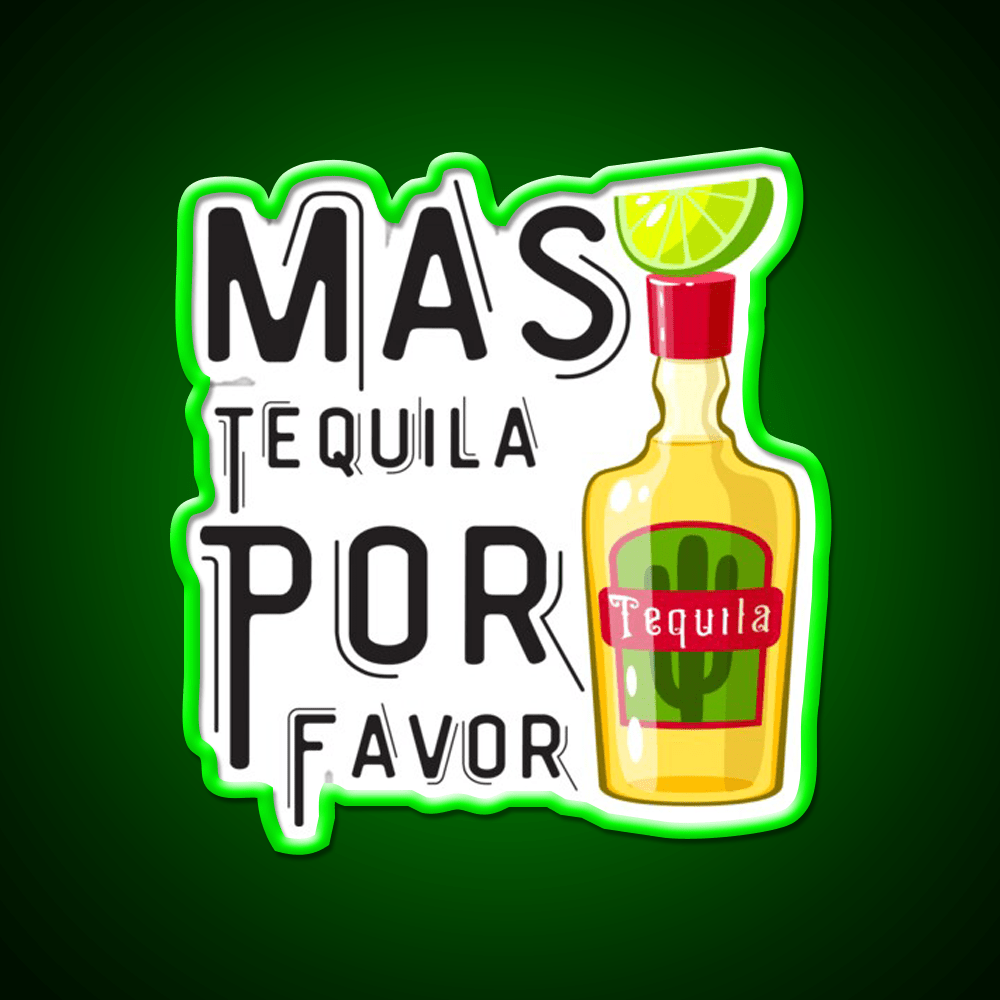 Mas Tequila Por Favor Party Drink Tequila Led Neon Sign Bar Wall Light Rgb Color - Shineneon