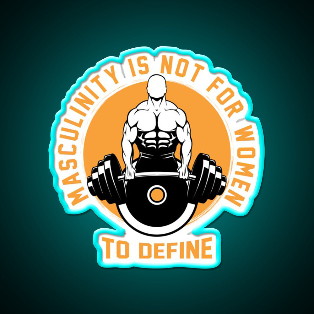 Masculinity Is Not For Women To Define Gym Fitness Led Neon Sign Rgb Color - Size and dimension reference