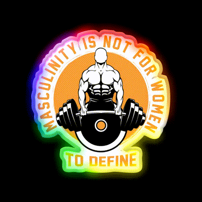Masculinity Is Not For Women To Define Gym Fitness Led Neon Sign Rgb Color - LED neon sign close-up detail