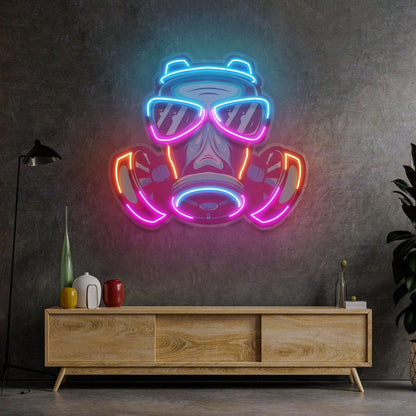 Mask Pop Art Uv Printed Led Neon Sign For Indoor Decor | Shineneon