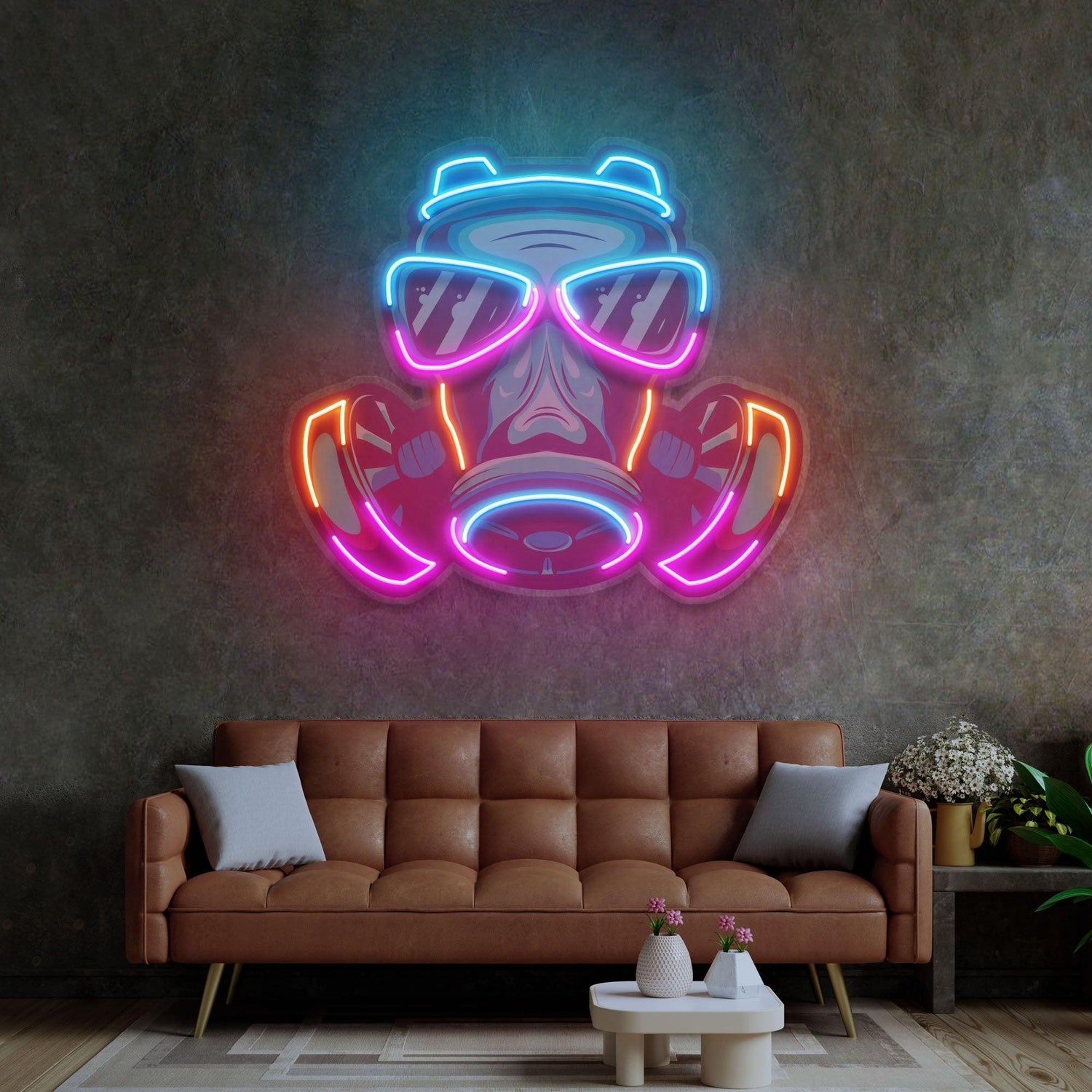 Mask Pop Art Uv Printed Led Neon Sign For Indoor Decor | Shineneon