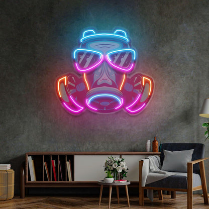 Mask Pop Art Uv Printed Led Neon Sign For Indoor Decor | Shineneon