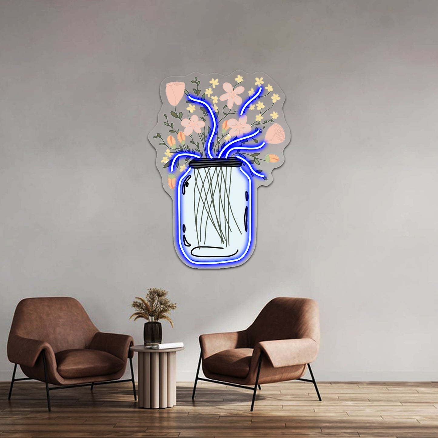 Mason Jar Vase Wall Artwork Neon Signs Wall Artwork Neon Signs