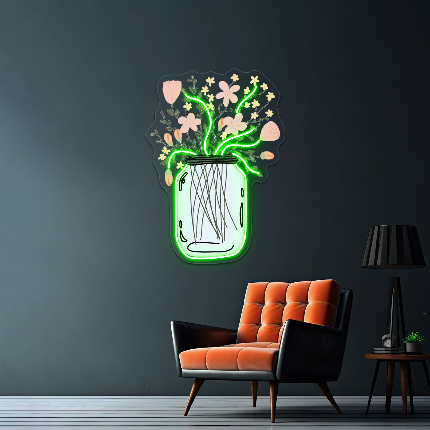 Mason Jar Vase Wall Artwork Neon Signs Wall Artwork Neon Signs