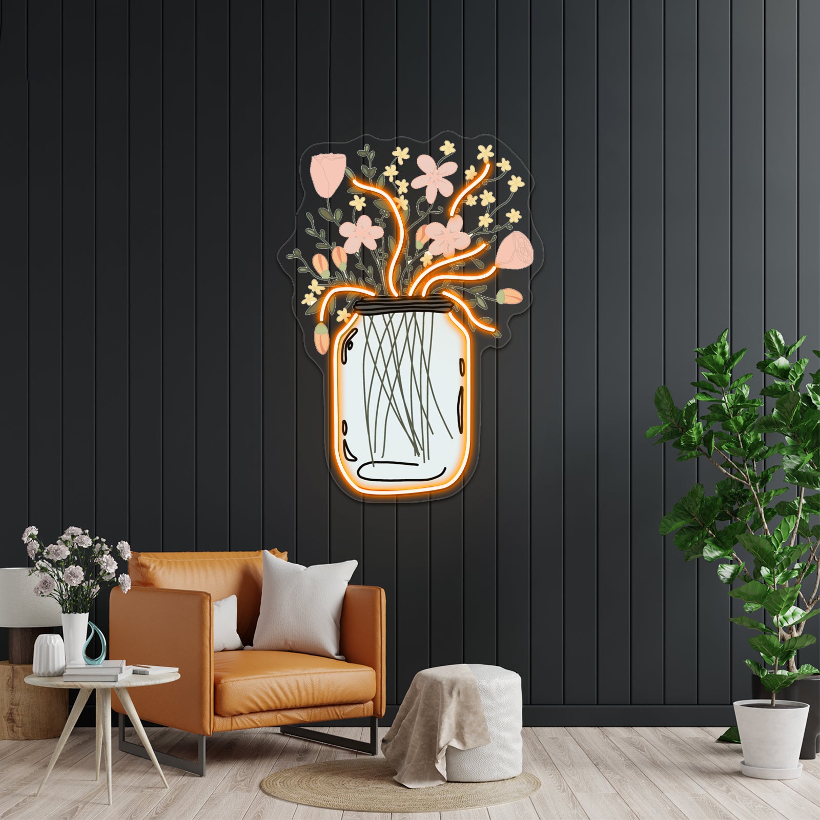 Mason Jar Vase Wall Artwork Neon Signs Wall Artwork Neon Signs | Shineneon