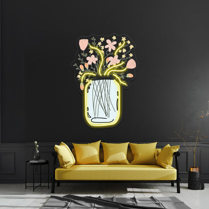 Mason Jar Vase Wall Artwork Neon Signs Wall Artwork Neon Signs