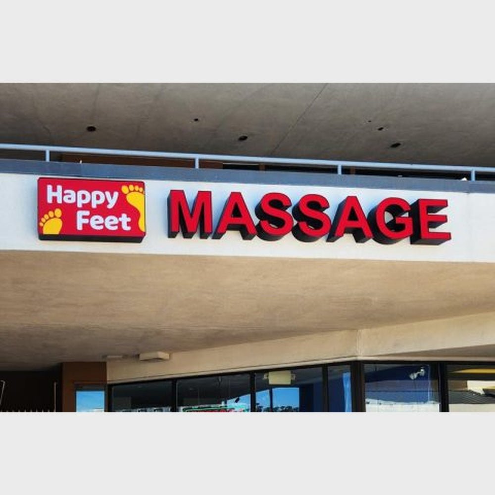 Massage Happy Feet 3D Frontlit Channel Letters Led Light Sign - Shineneon